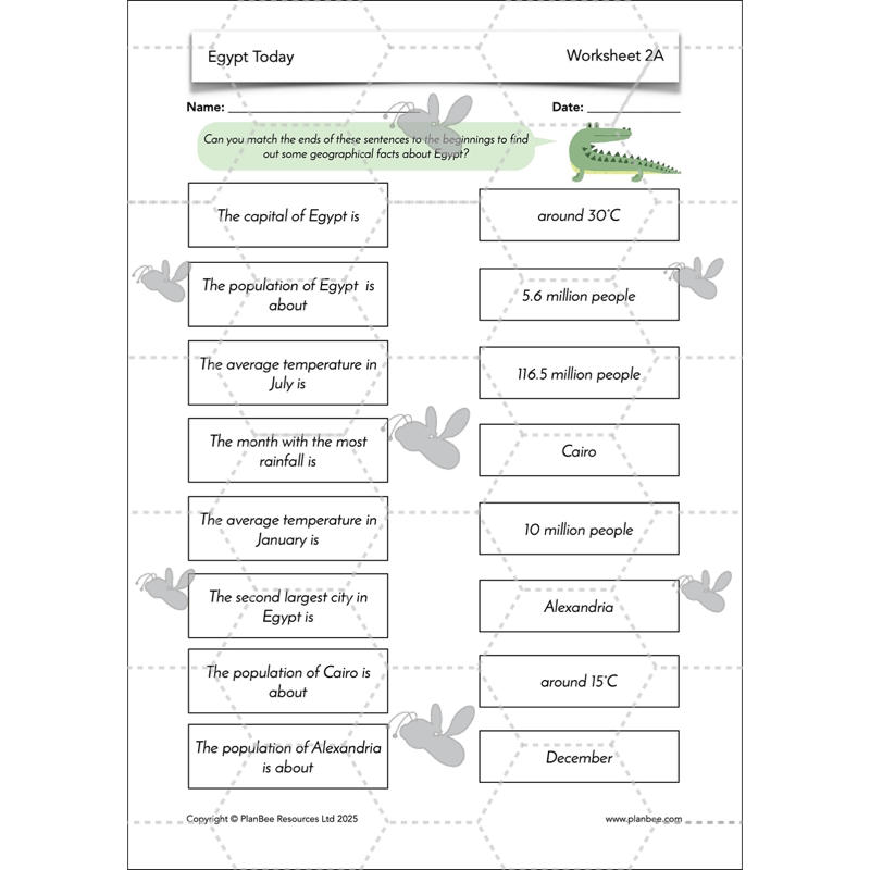 PlanBee Egypt Today - Year 3/4 Geography Lessons 