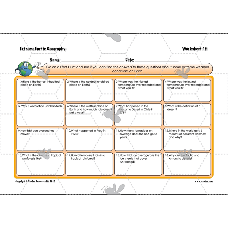 PlanBee Extreme Earth KS2 Lesson Planning Pack
