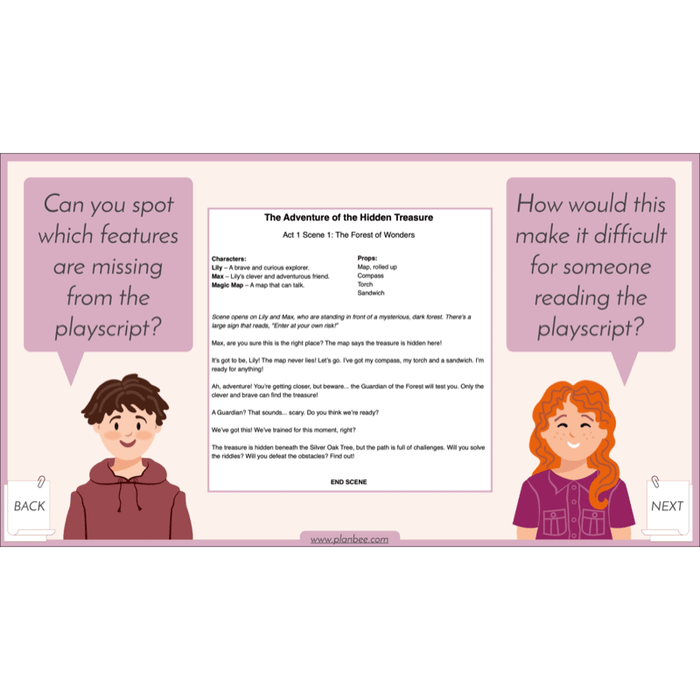Features of a Playscript KS2 | English Lesson Pack — PlanBee