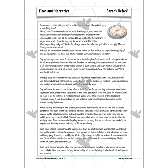 PlanBee Floodland: Narrative KS2 | Year 6 English Lesson Pack