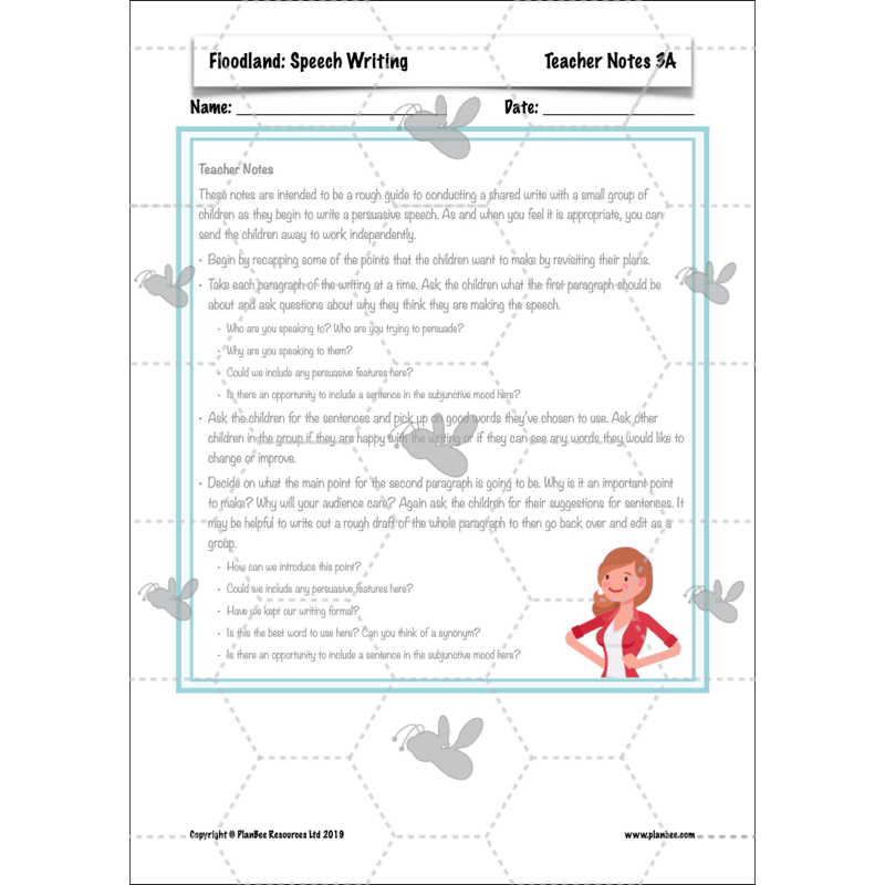 PlanBee FREE Mini-scheme | Floodland: Speech Writing KS2 English