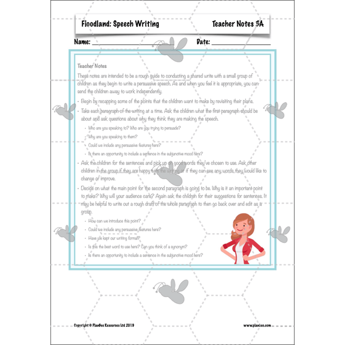PlanBee FREE Mini-scheme | Floodland: Speech Writing KS2 English