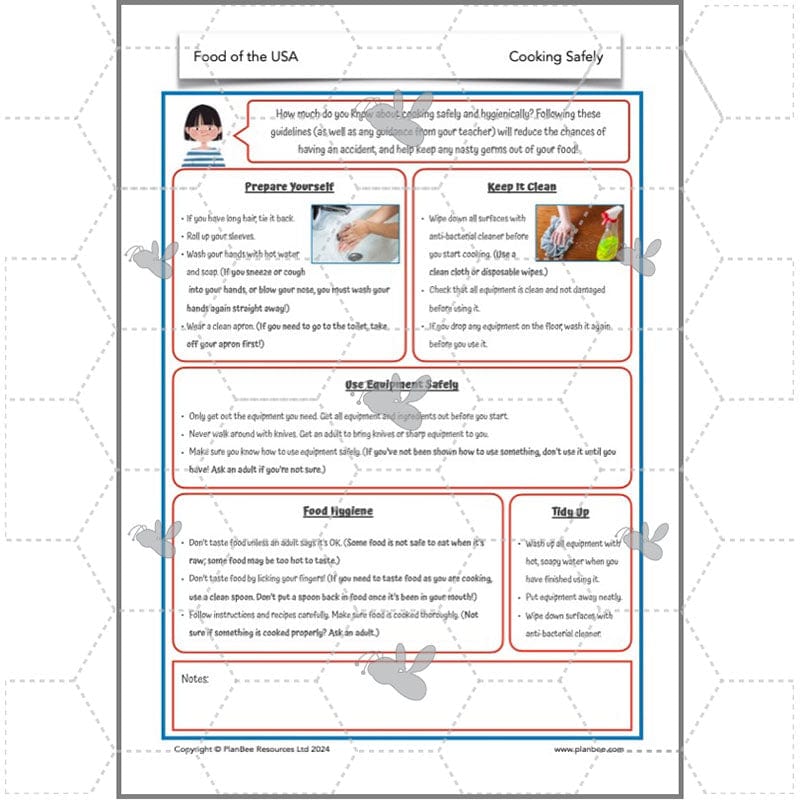PlanBee Food of the USA KS2 DT Cookery Lessons by PlanBee