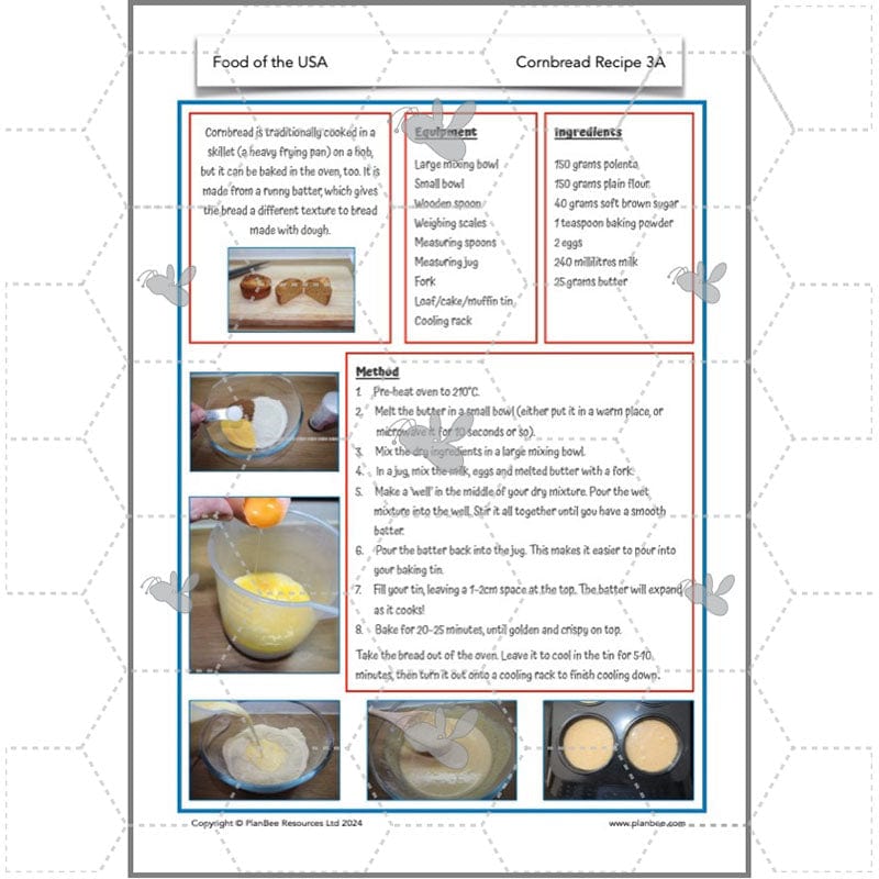 PlanBee Food of the USA KS2 DT Cookery Lessons by PlanBee