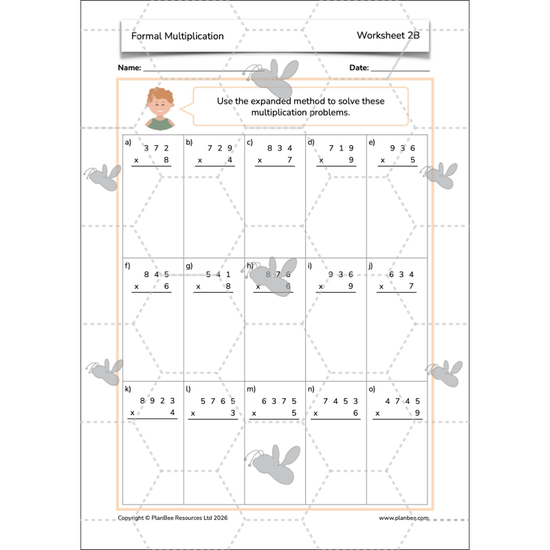 PlanBee Formal Multiplication Year 5 Maths Lessons by PlanBee