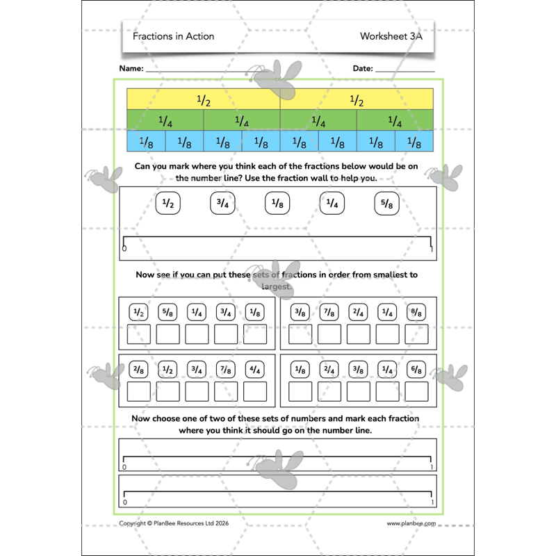 PlanBee Fractions in Action: Year 3 Fractions Planning by PlanBee