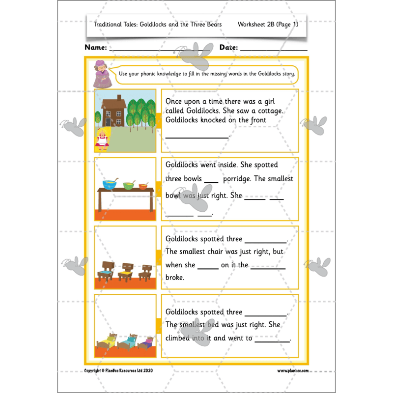 PlanBee Traditional Tales: Goldilocks | KS1 English Pack