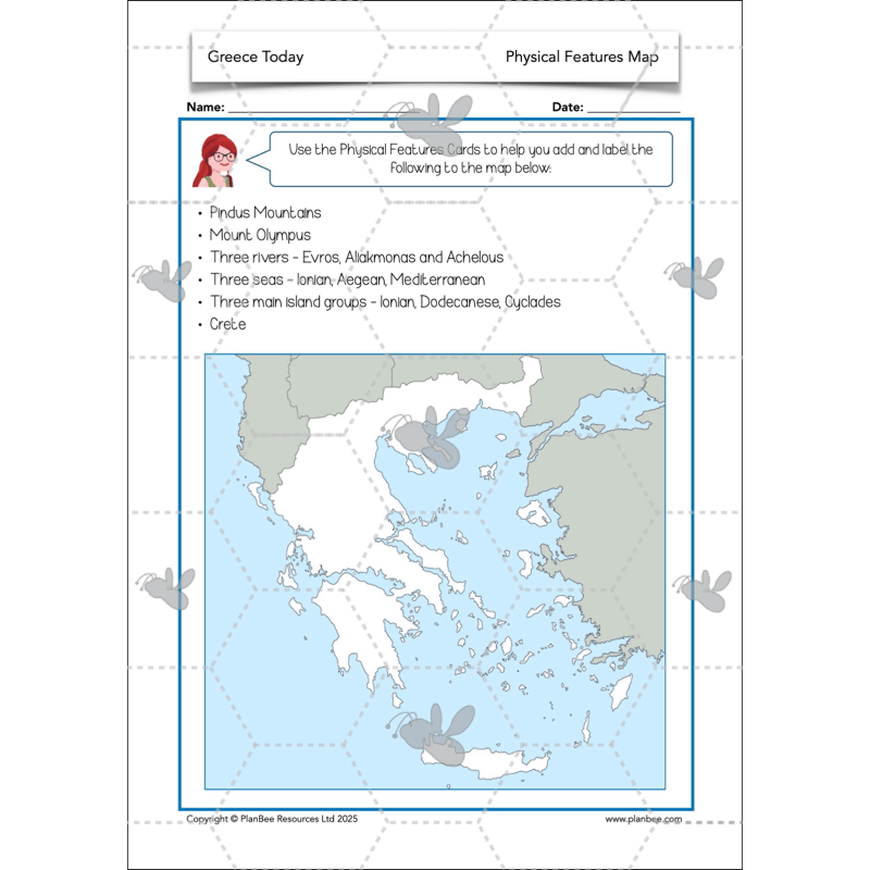 PlanBee Greece Today | KS2 Geography Lesson Pack