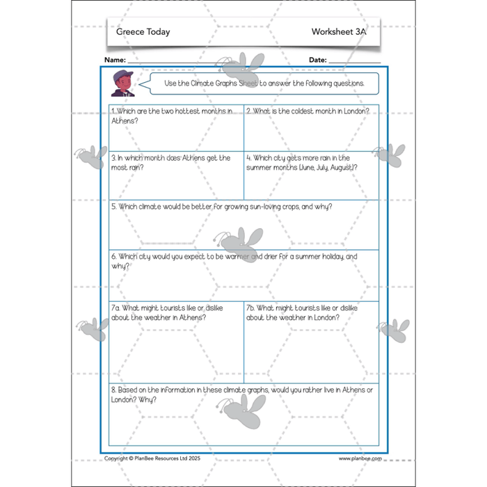 PlanBee Greece Today | KS2 Geography Lesson Pack