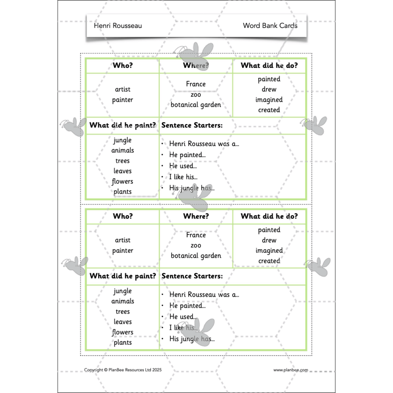 PlanBee Henri Rousseau KS1 Art Lessons