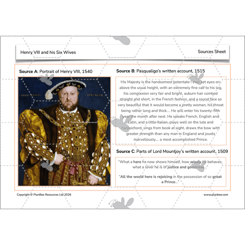 PlanBee Henry VIII and his Six Wives KS2 History Lessons