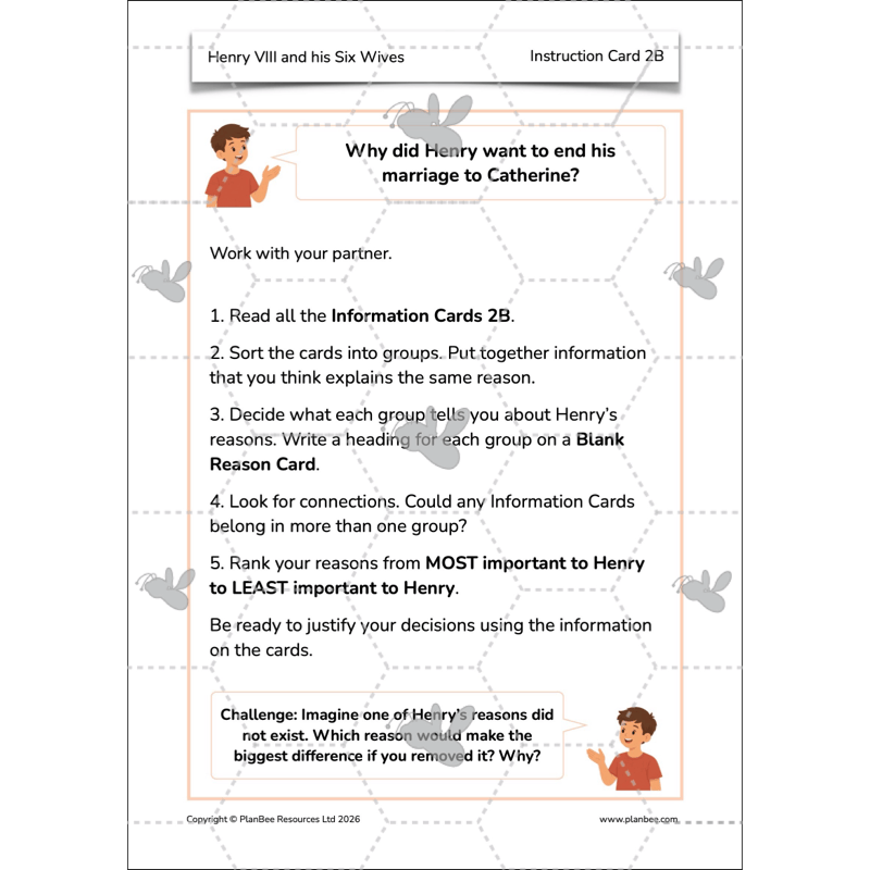 PlanBee Henry VIII and his Six Wives KS2 History Lessons