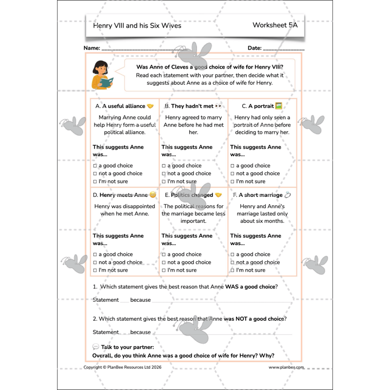PlanBee Henry VIII and his Six Wives KS2 History Lessons