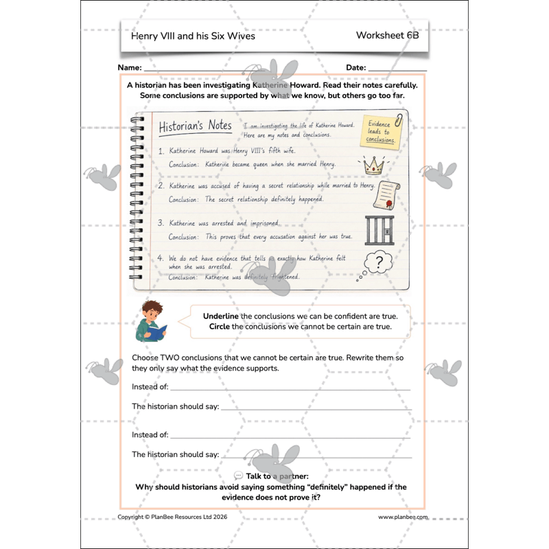 PlanBee Henry VIII and his Six Wives KS2 History Lessons