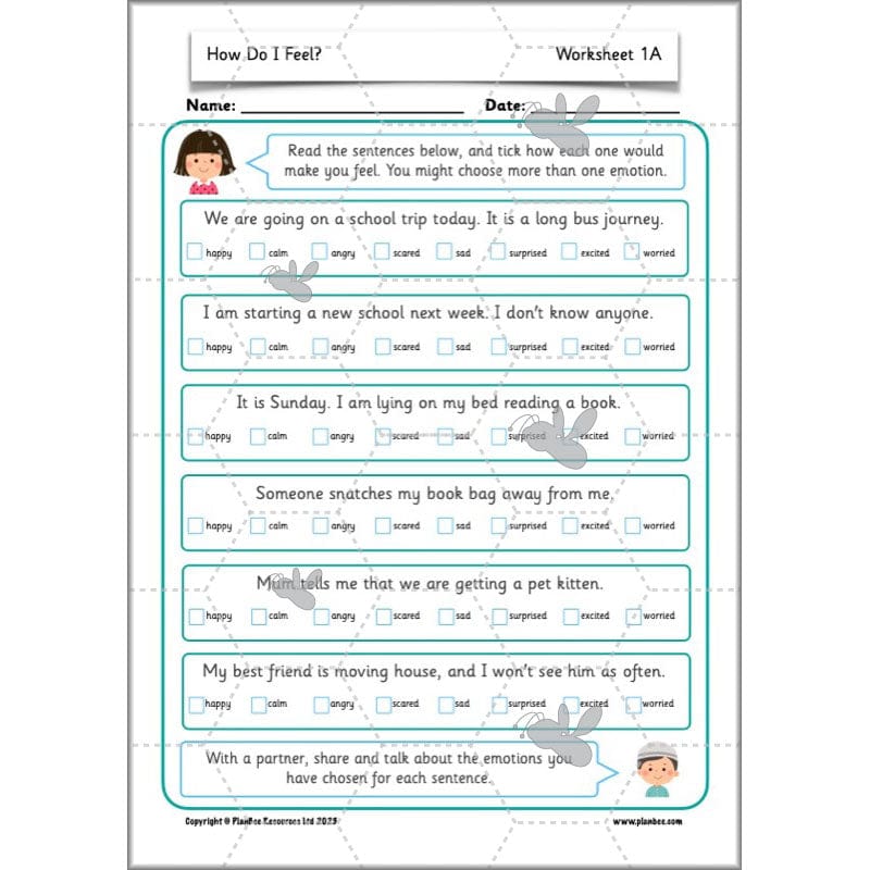 PlanBee How Do I Feel? | PSHE lessons KS1