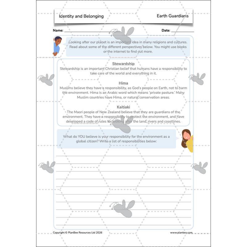 PlanBee Identity and Belonging Year 4 KS2 RE Lesson Pack by PlanBee
