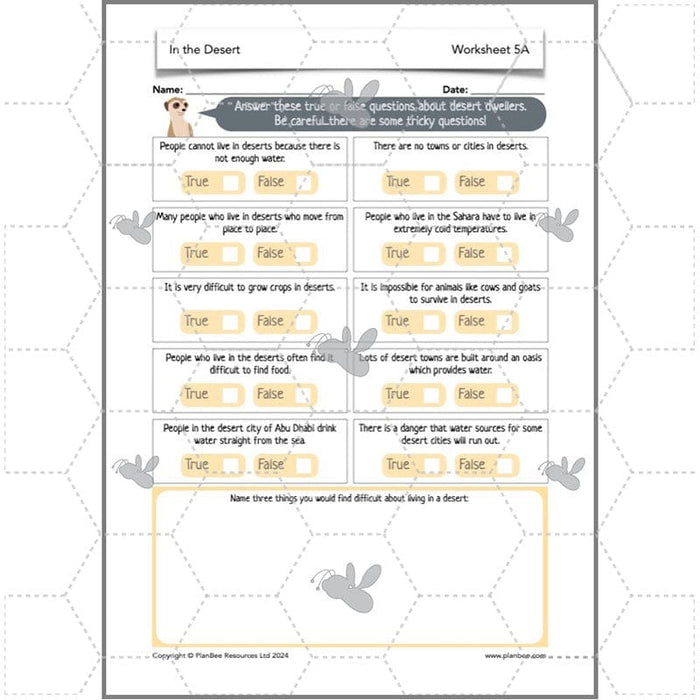 PlanBee In the Desert: Desert Habitat KS2 Geography by PlanBee