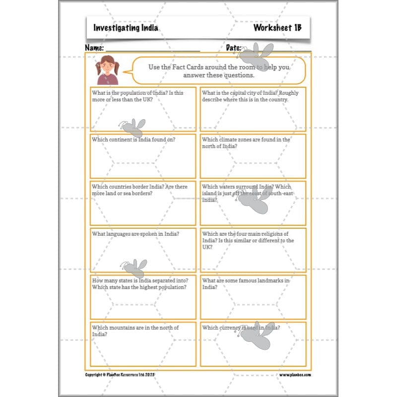 PlanBee Investigating India KS2 Geography scheme for Year 3 & Year 4