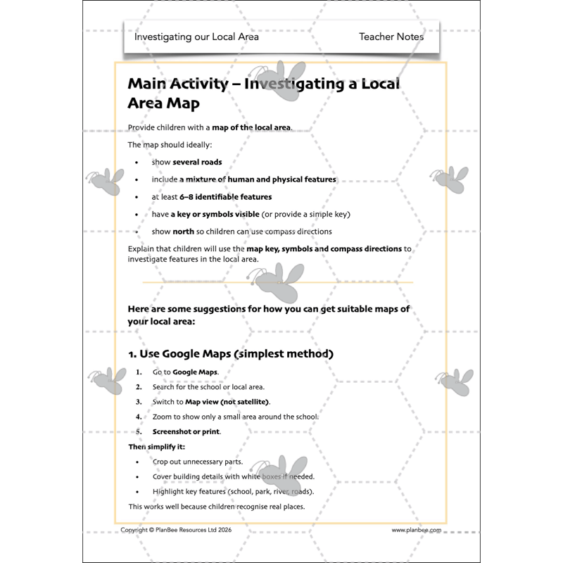 PlanBee Investigating our Local Area | KS2 Geography Lessons