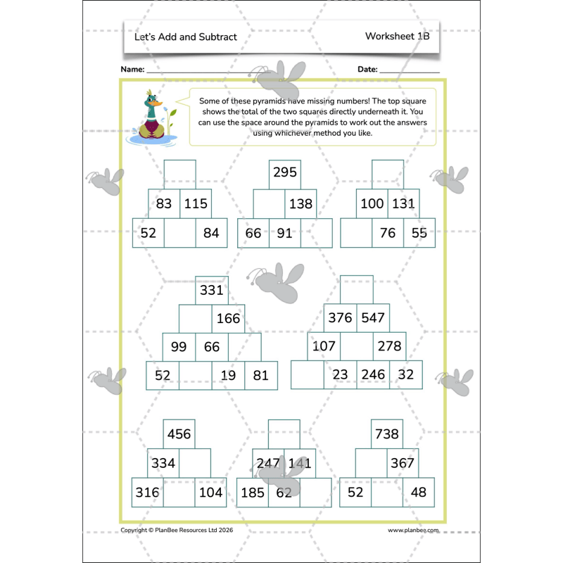 PlanBee Let's Add and Subtract Year 3 Maths Lessons by PlanBee