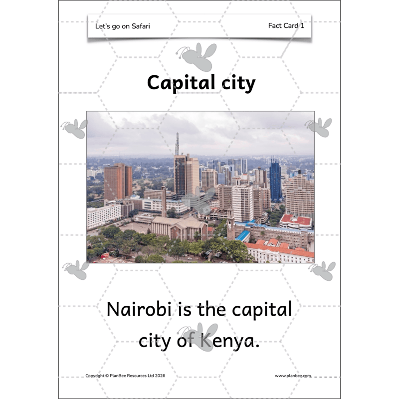 PlanBee Let's go on Safari | Kenya KS1 Geography Lesson Pack
