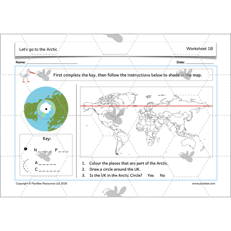 PlanBee Let's go to the Arctic KS1 Geography Lesson Pack