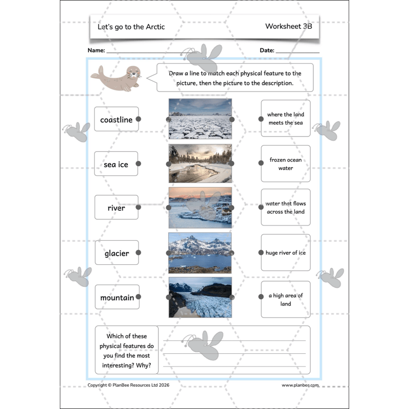 PlanBee Let's go to the Arctic KS1 Geography Lesson Pack