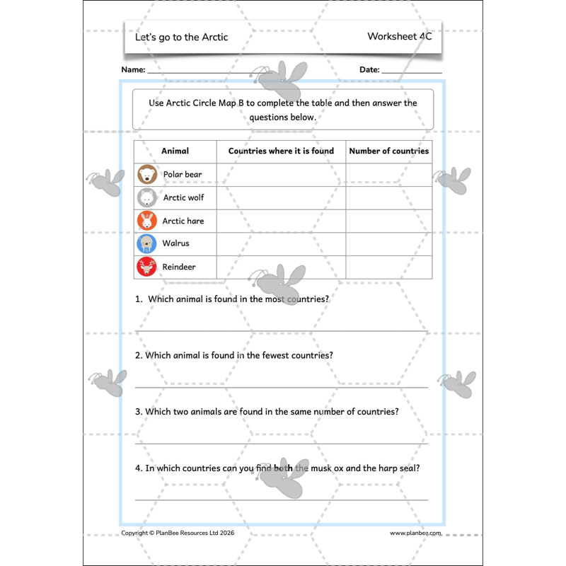 PlanBee Let's go to the Arctic KS1 Geography Lesson Pack