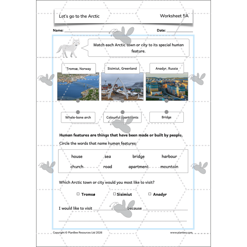 PlanBee Let's go to the Arctic KS1 Geography Lesson Pack