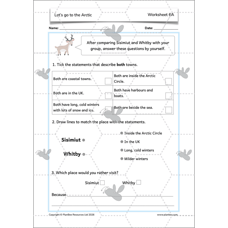 PlanBee Let's go to the Arctic KS1 Geography Lesson Pack
