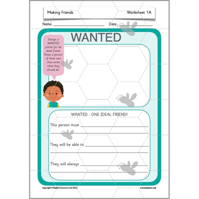 PlanBee Making Friends PSHE KS1 lessons by PlanBee