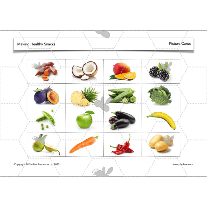 PlanBee Making Healthy Snacks | KS1 DT Lesson Pack