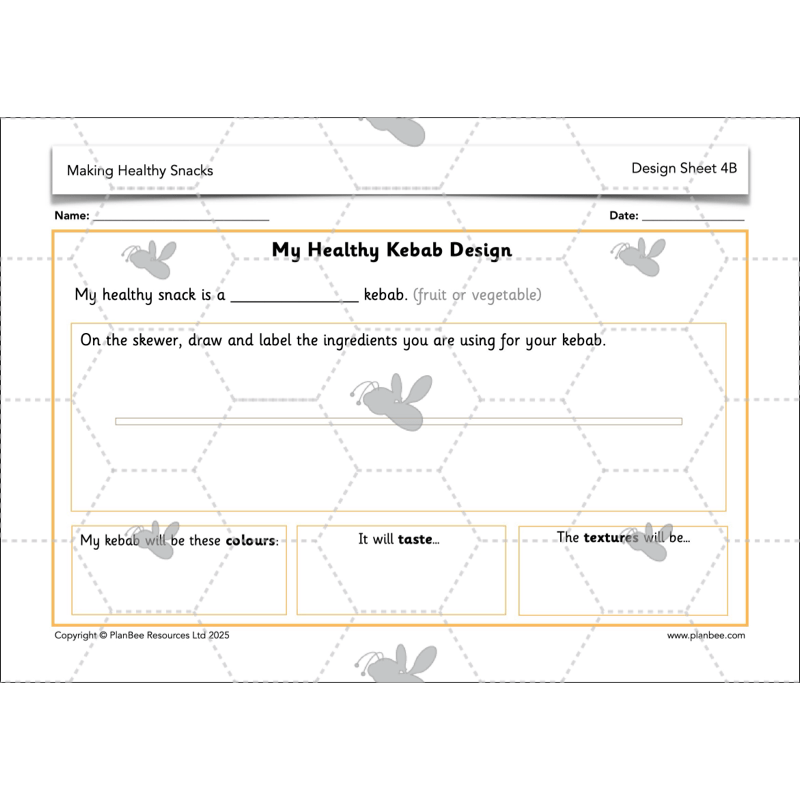 PlanBee Making Healthy Snacks | KS1 DT Lesson Pack