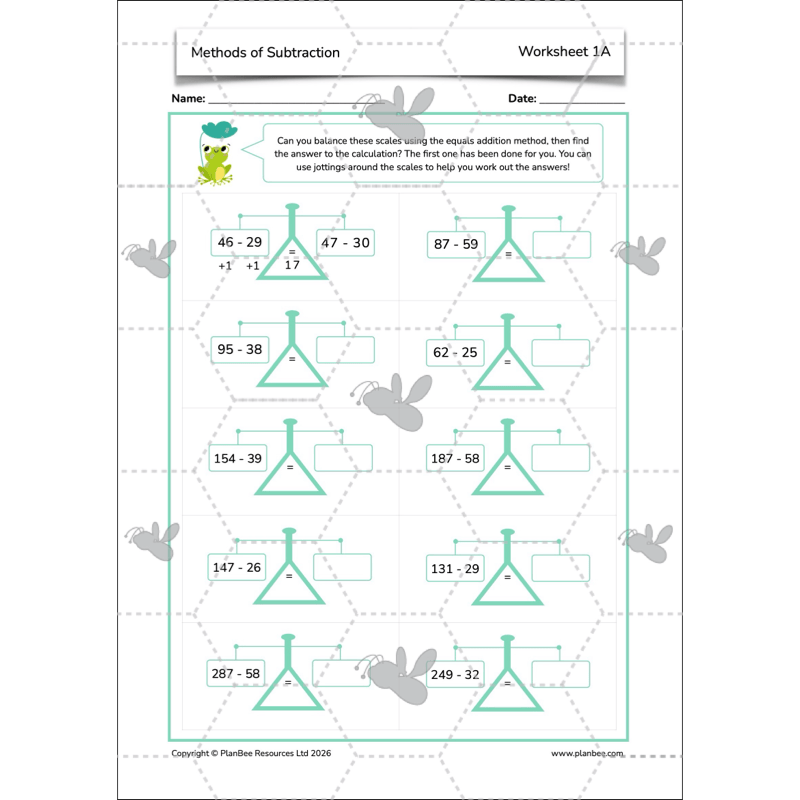PlanBee Methods of Subtraction Year 4 Maths Lessons by PlanBee