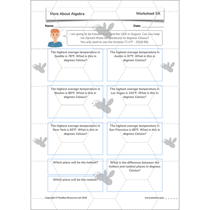 PlanBee More About Algebra Year 6 algebra worksheets by PlanBee