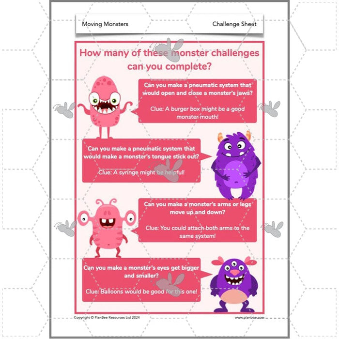 PlanBee Moving Monsters Year 3 KS2 Pneumatics Lessons by PlanBee