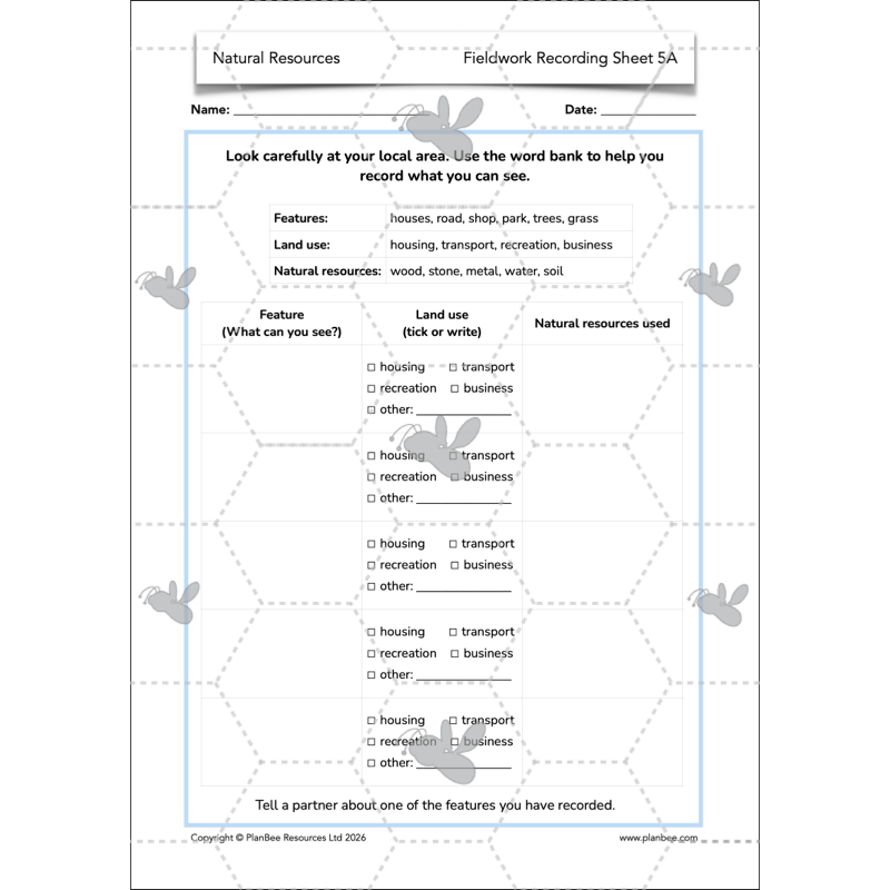 PlanBee Natural Resources KS2 Geography Lesson Pack