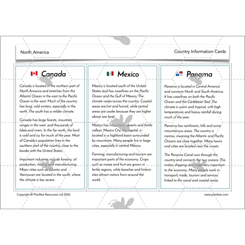 PlanBee North America KS2 Geography Lesson Pack