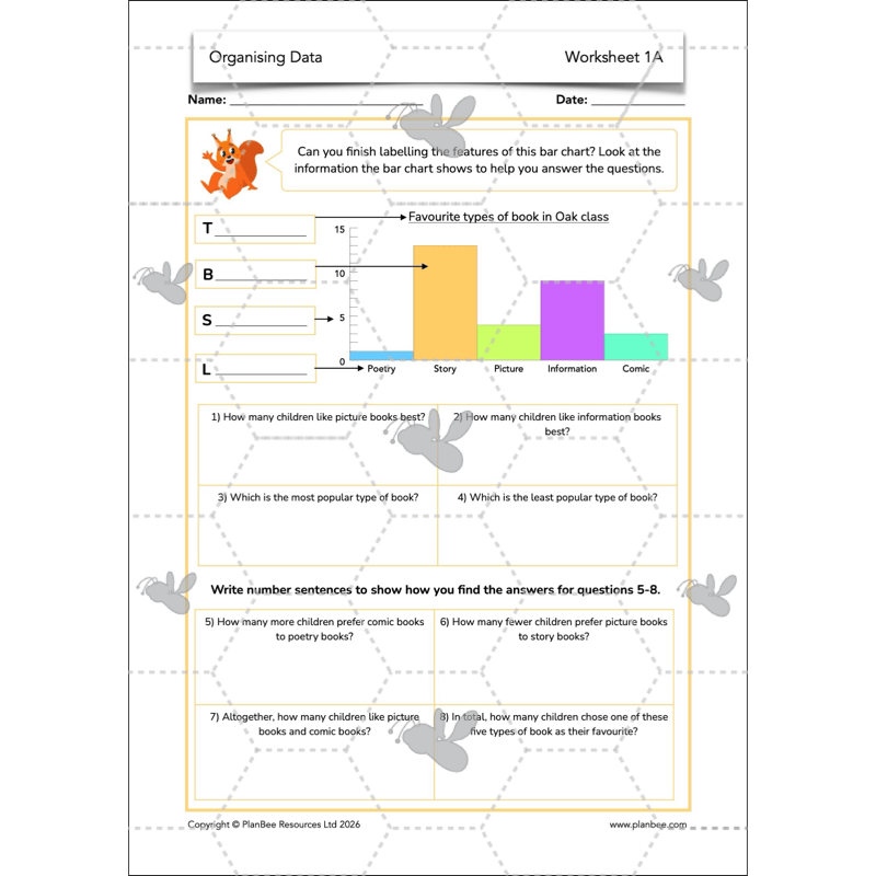 PlanBee Year 3 Statistics Organising Data PlanBee Maths Lesson