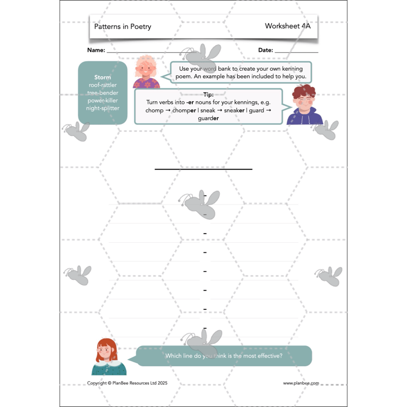 PlanBee Year 3 Patterns in Poetry | Investigating Types of Poems