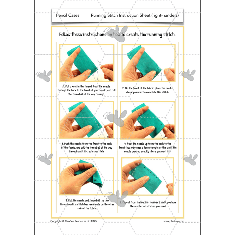 PlanBee Pencil Cases - Textiles: DT Lesson Plans for KS2 Y3/4