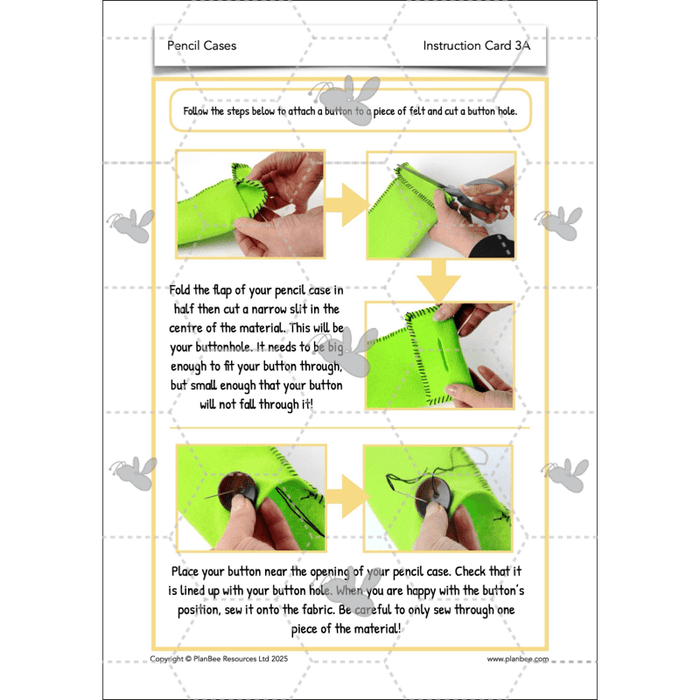 PlanBee Pencil Cases - Textiles: DT Lesson Plans for KS2 Y3/4