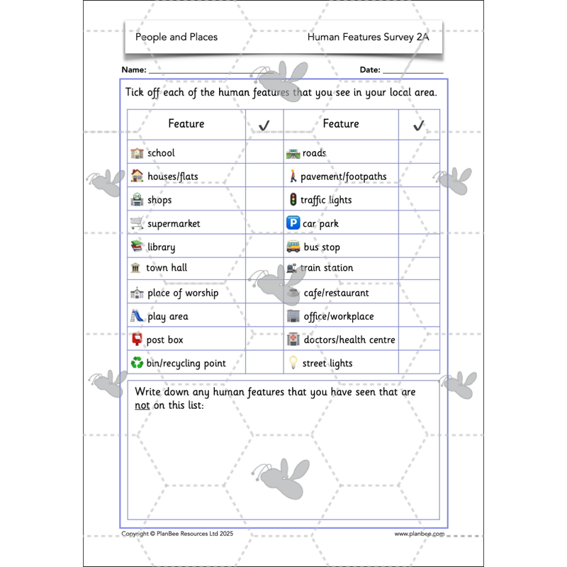 PlanBee People and Places | KS1 Geography Lessons