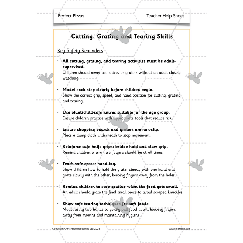 PlanBee Perfect Pizzas KS1 DT Lesson Pack