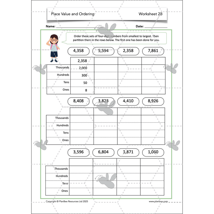 PlanBee Place Value and Ordering Year 4 Maths Lessons by PlanBee