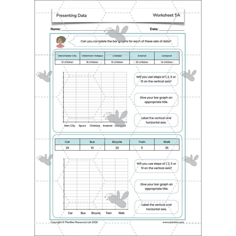 PlanBee Presenting Data Year 4 Statistics Lessons by PlanBee
