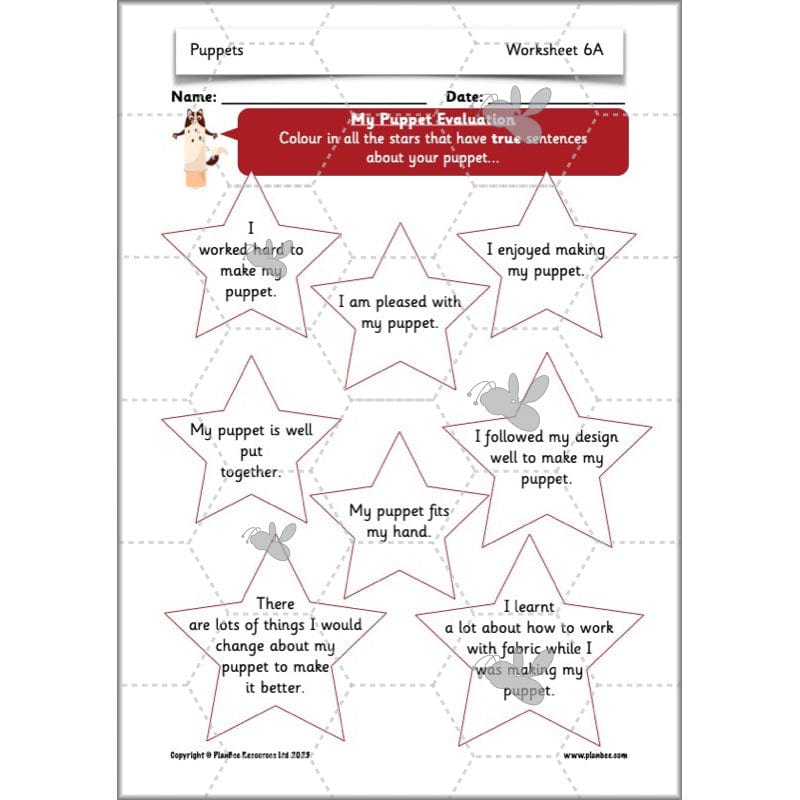 PlanBee Puppets KS1 DT Lesson Planning Pack for Year 2 by PlanBee