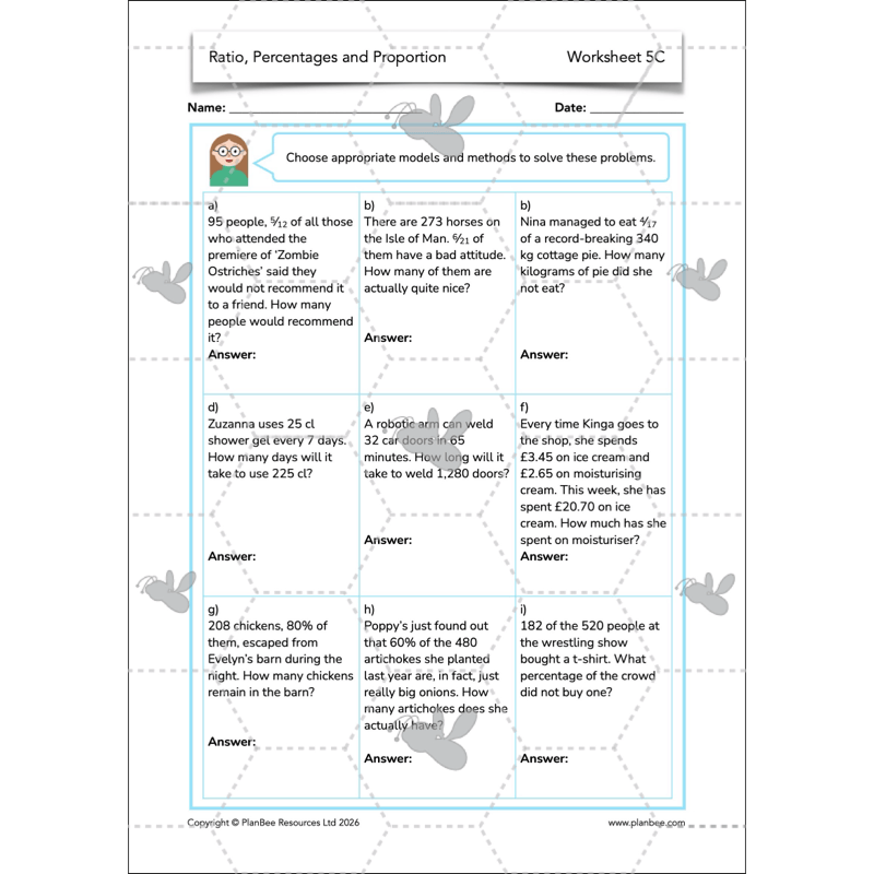 Ratio, Percentages and Proportion