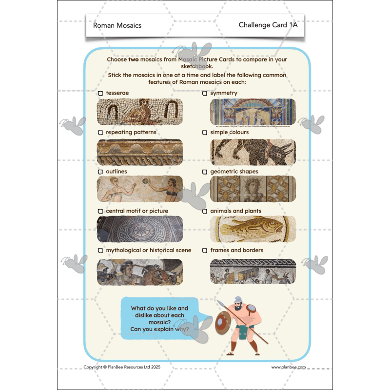 PlanBee Roman Mosaics KS2 Art Planning