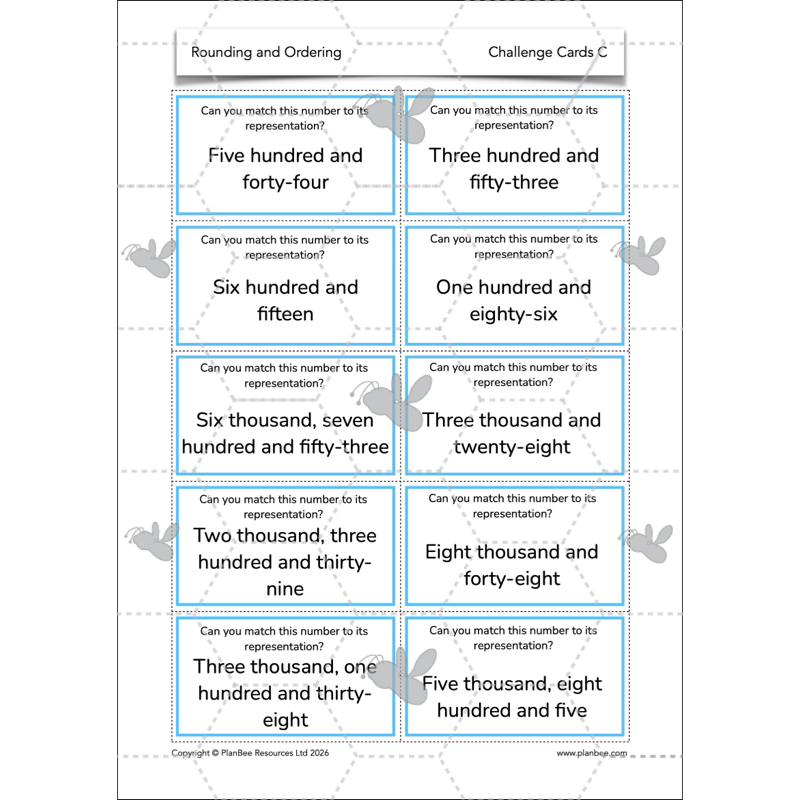 PlanBee Rounding and Ordering Numbers Year 4 Place Value by PlanBee